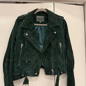 Blank NYC Green Leather Biker Jacket